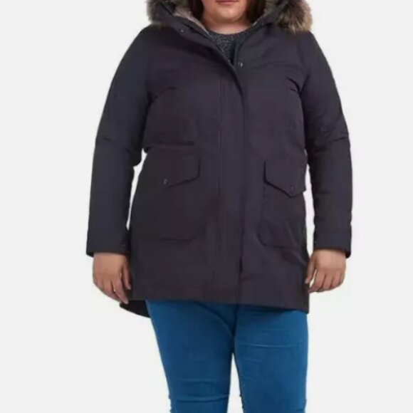 Barbour Swanage Longline Waterproof Faux Fur-Trimmed Parka Plus Size MSRP$525 - Picture 1 of 12